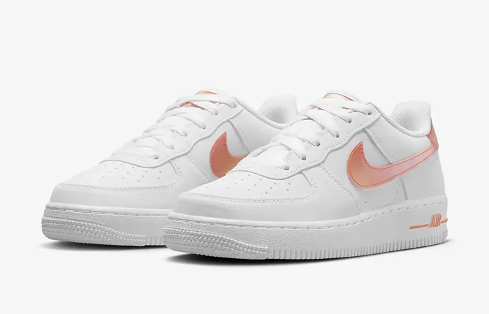 Nike Air Force 1 Low GS Next Nature White Safety Orange FJ4669 100 front corner