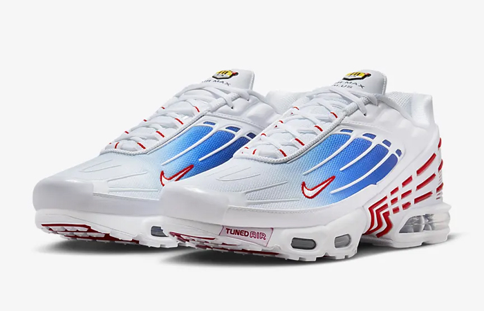 Nike Air Max Plus 3 White Red Blue FN3411 100 front corner