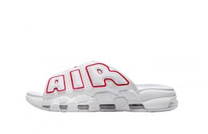 Nike Air More Uptempo Slides White Red FD9884 100 featured image