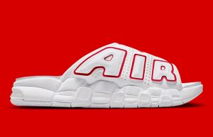 Nike Air More Uptempo Slides White Red FD9884 100 right