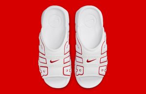 Nike Air More Uptempo Slides White Red FD9884 100 up