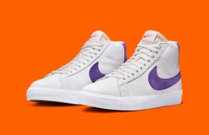 Nike SB Blazer Mid White Court Purple DZ4949 100 front corner