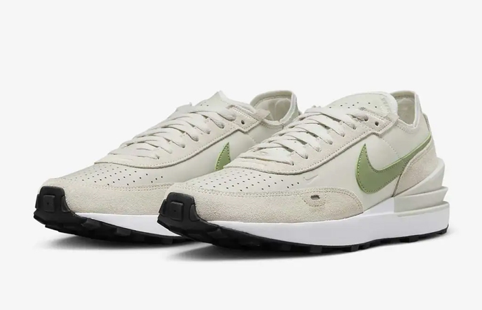Nike Waffle One Leather Light Bone Oil Green DX9428-002 - Where To Buy ...