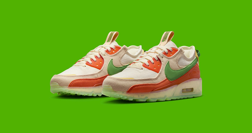 Summer Vibes Nike Air Max Terrascape 90 In Vibrant Orange And Green front corner
