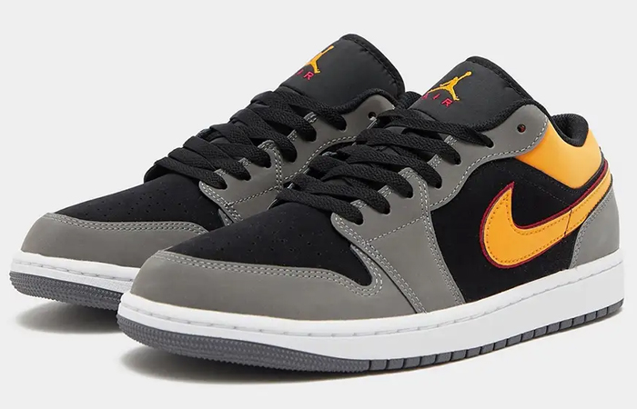 Air Jordan 1 Low Black Grey Orange FN7308 008 front corner