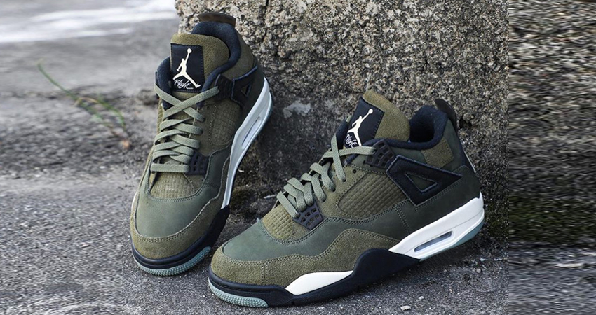 First Look Of The Air Jordan 4 SE Craft ‘Olive lifestyle left