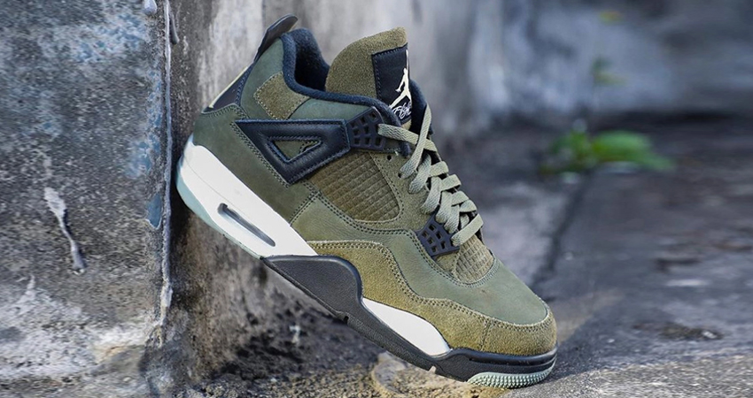 First Look Of The Air Jordan 4 SE Craft ‘Olive lifestyle right