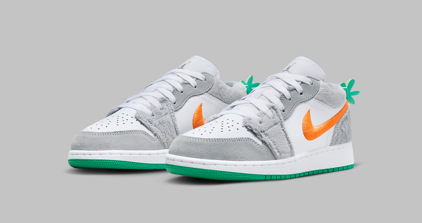 Hop Into Style With Bug Bunny Inspired Air Jordan 1 Low ‘Rabbit front corner