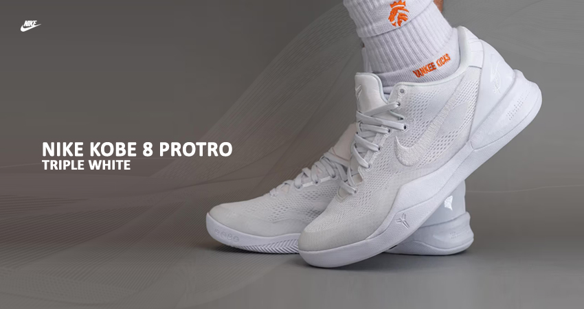On Foot Images Of The Nike Kobe 8 Proto ‘ Triple White featured image