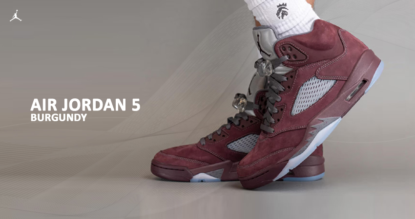 On Foot Look Of The Air Jordan 5 ‘Burgandy featured image