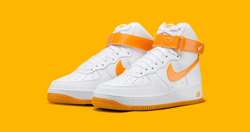 Step Into Sunshine With Nikes Air Force 1 High In Sundial Yellow front corner