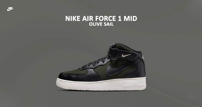 The Nike Air Force 1 Mid Adorns Olive-Treated Canvas