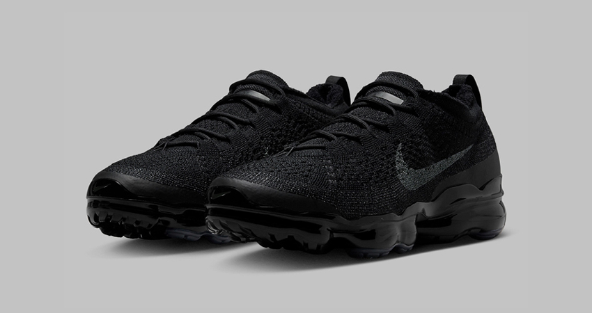 The Nike Vapormax 2023 Sports A Stunning ‘Triple Black Colourway front corner