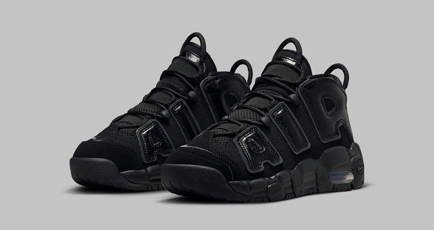 An Early Look At The Nike Air More Untempo ‘Triple Black front corner