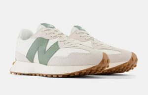 New Balance 327 Moonbeam Nori Green U327LX front corner