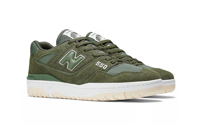 New Balance 550 Olive Suede BB550PHB front corner
