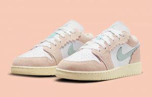 Air Jordan 1 Low Crimp Suede Pink DZ5356 800 front corner