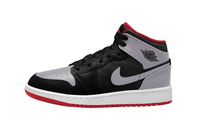 Air Jordan 1 Mid GS Black Grey Red DQ8423 006 featured image