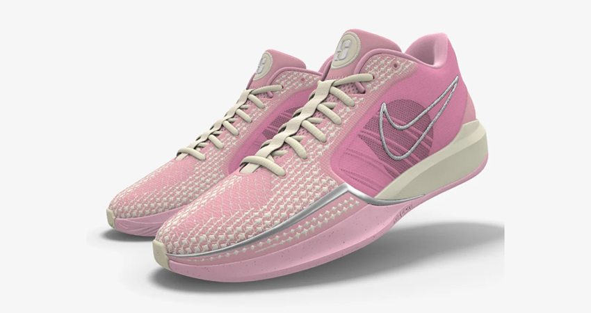 Introducing the Nike Sabrina 1 Unleash Your Style at Nike By You pink front corner