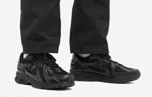 New Balance 1906R Protection Pack Leather Triple Black M1906DF onfoot front corner