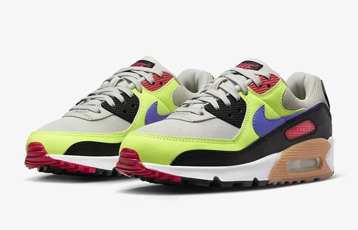 Nike Air Max 90 Light Bone Volt Multi DH8010 003 front corner