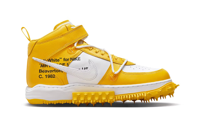 Off White x Nike Air Force 1 Mid Varsity Maize DR0500 101 right