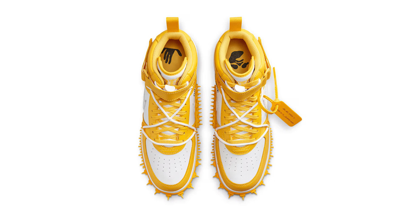 Off White™ x Nike Air Force 1 Mid SP Varsity Maize Drop Details up