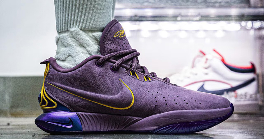 On Foot Look at the Nike LeBron 21 Violet Dust right
