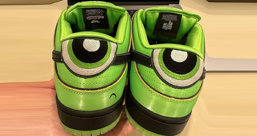 A Closer Look At The Powerpuff Girls x Nike SB Dunk Low ‘Buttercup lifestyle back