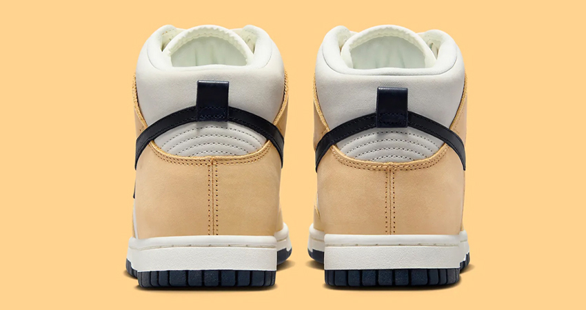 A Detailed Look At The Womens Exclusive Nike Dunk High ‘Gold Suede back