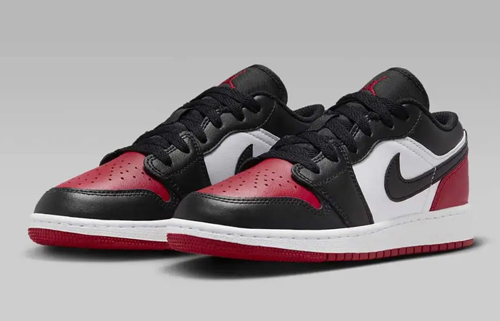 Air Jordan 1 Low GS Bred Toe 2023 553560 161 front corner