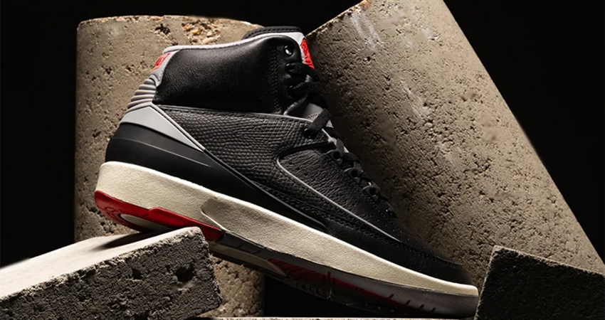 Air Jordan 2 ‘Black Cement Release Details lifestyle right