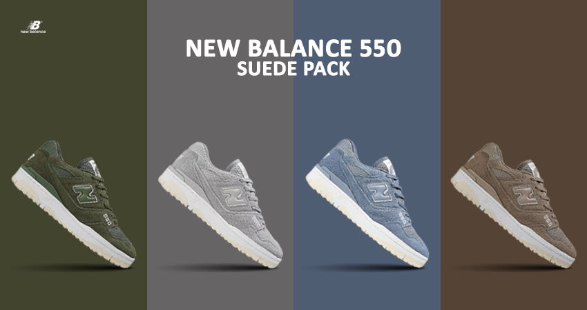 New Balance 550 ‘Suede Pack Drops in A Trio Of Jaw Dropping Hues featured image