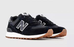 New Balance 574 Black Zebra Gum 2496403720 front corner