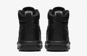 Nike Manoa Leather GS Triple Black BQ5372 001 back
