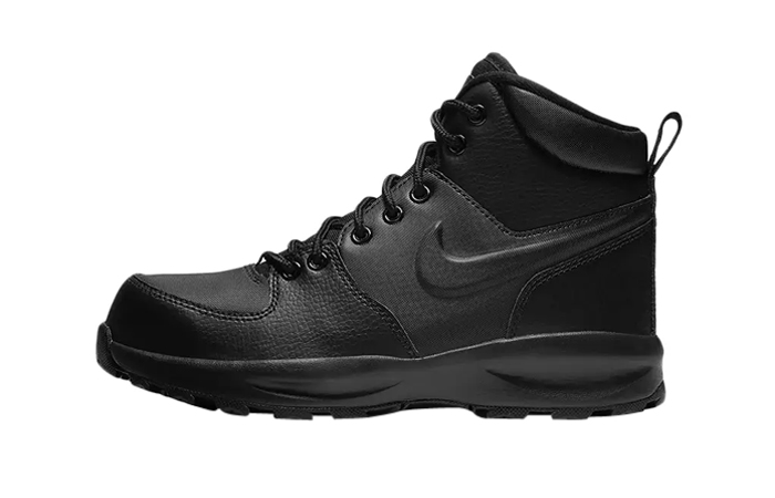 Nike Manoa Leather GS Triple Black BQ5372 001 featured image