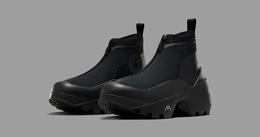 A Closer Look At The A COLD WALL x Converse Geo Forma Boot in Black front corner