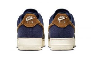 Nike Air Force 1 07 PRM Midnight Navy Brown FQ8744 410 back