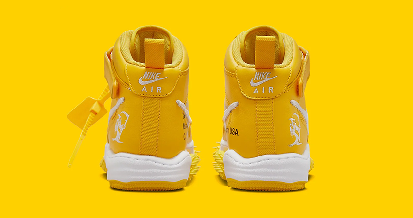 The Off White x Nike Air Force 1 Mid Varsity Maize Is An Exclusive November Release back