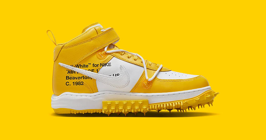 The Off White x Nike Air Force 1 Mid Varsity Maize Is An Exclusive November Release right