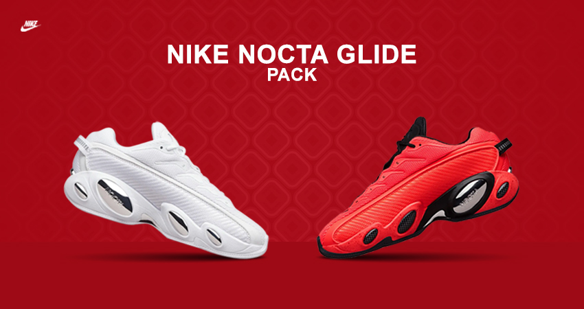 Watch Out For Drake’s Nike NOCTA Glide Release in ‘Triple White’ And ‘Crimson’