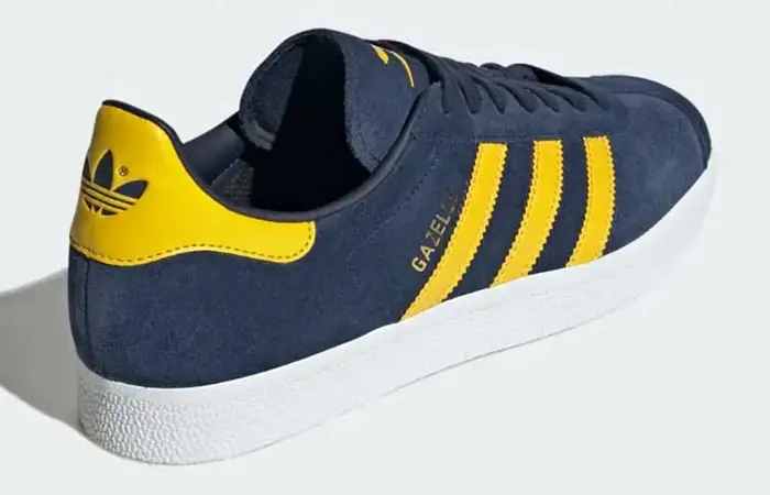 Adidas gazelle blue with yellow outlet stripes