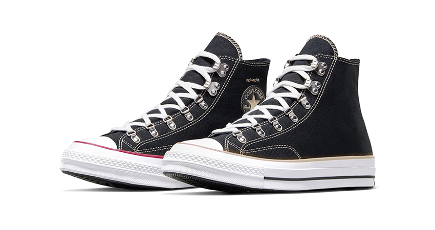 pgLang x Converse Chuck 70 Black White Red A06675C front corner 1