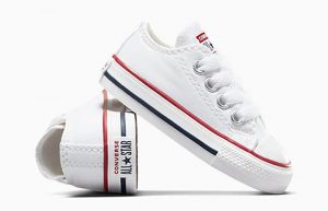 Converse Chuck Taylor Low Toddler Optical White 7J256C lifestyle right