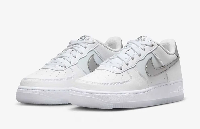 Nike Air Force 1 GS White Football Grey FV3981 100 front corner