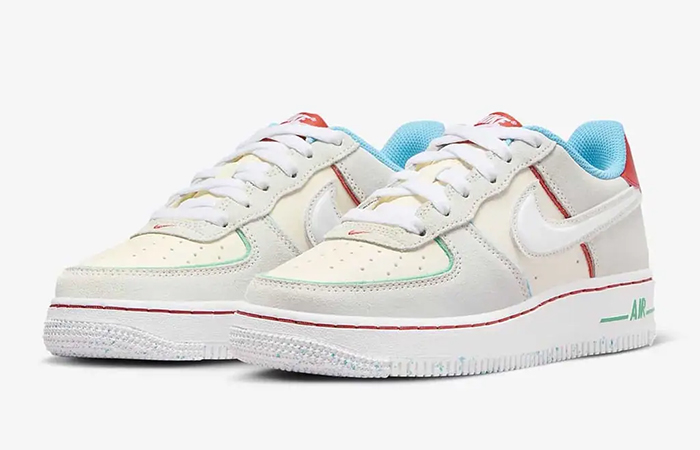 Nike Air Force 1 LV8 GS Holiday Cookies FQ8350 110 front corner