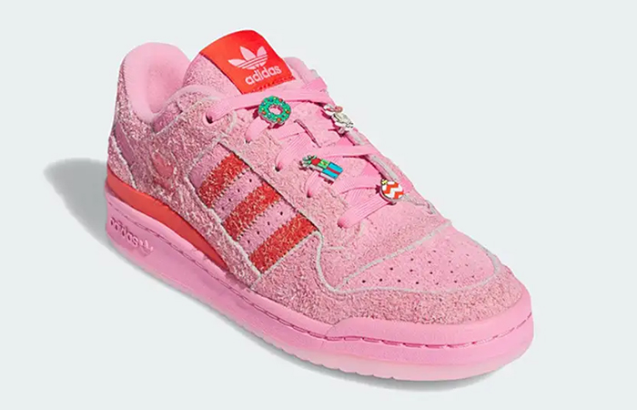 The Grinch x adidas Forum Low Pink ID8895 front corner