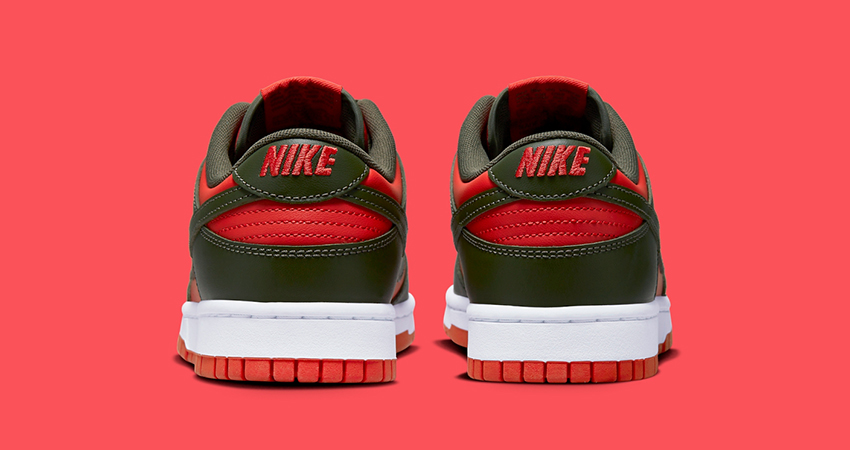 The Nike Dunk Low ‘Cargo Khaki Mystic Red Makes A Bold Statement back