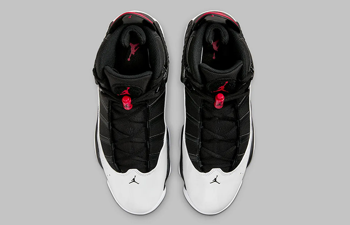 Air Jordan 6 Rings Black White University Red 322992 067 up
