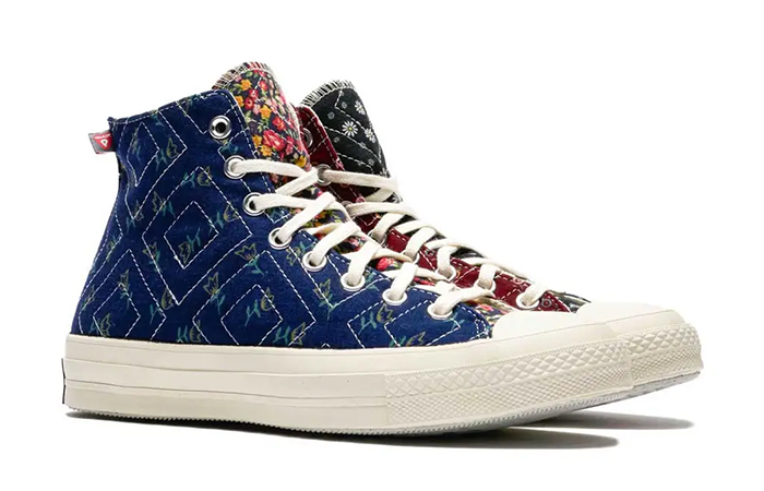 Beyond Retro x Converse Chuck 70 Hi Upcycled Floral A04617C front corner